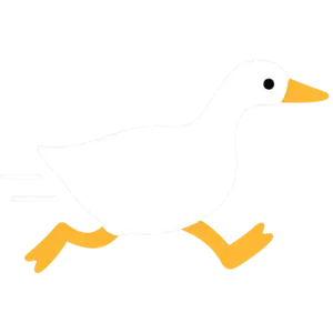 Illustration av springande gås.